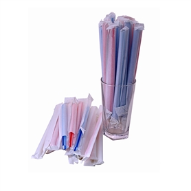 Transparent color bar straight tube paper bag 8x197mm