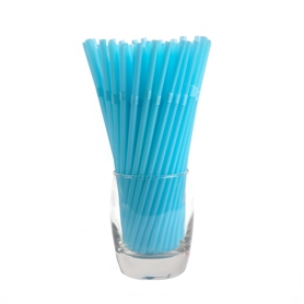 6-197mmpla biodegradable corn starch bendable straw blue